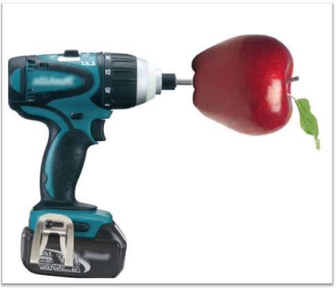 Tip for peeling apples faster with a drill