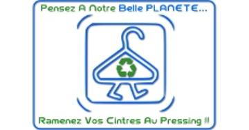 Affiche invitant les clients à ramener leurs cintres au pressing Affiche invitant les clients à ramener leurs cintres au pressing